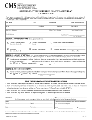 State Employees' Deferred Compensation Plan Change Form