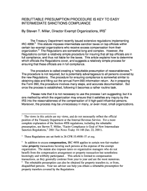 IRS Rebuttable Presumption Procedure