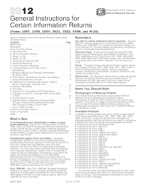 General Instructions for Certain Information Returns