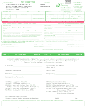 California Genetic Disease Screening Form