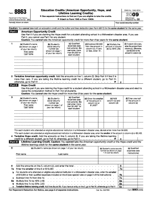 Form 8863 Education Credits