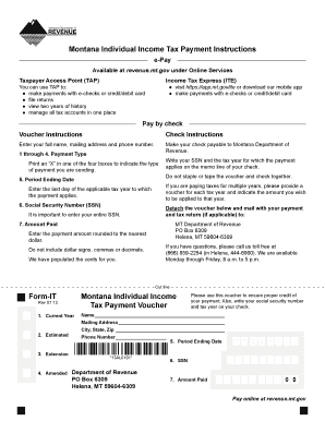 Montana Individual Income Tax Payment Voucher