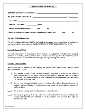 Painting Contract Specifications