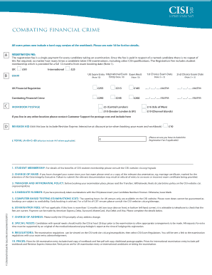 Combating Financial Crime Exam Registration Form