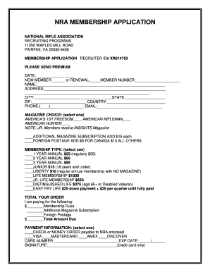 NRA Membership Application