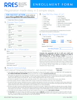Real Estate Education Enrollment Form
