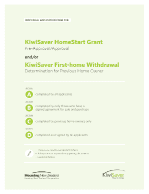 KiwiSaver HomeStart Grant Application Form
