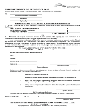 Three Day Notice to Pay Rent or Quit