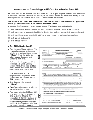 IRS Tax Authorization Form 8821