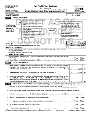 Schedule C-EZ Form 1040