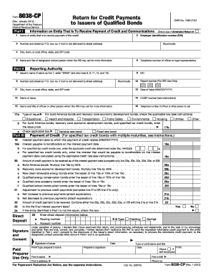 Form 8038-CP Return for Credit Payments