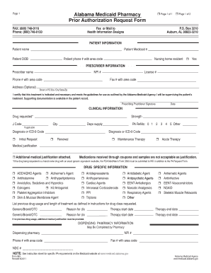 Alabama Medicaid Prior Authorization Request Form