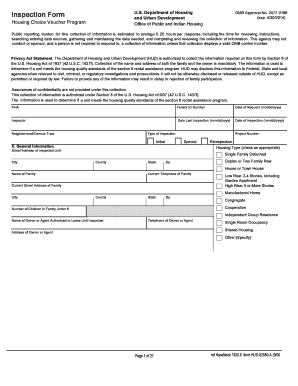 HUD-52580-A Inspection Form