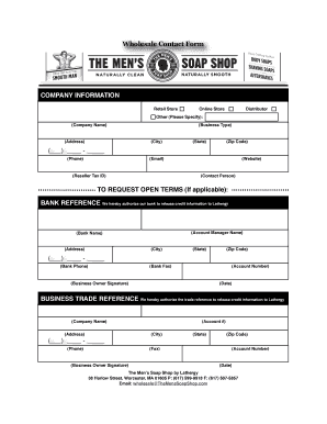Wholesale Contact Form