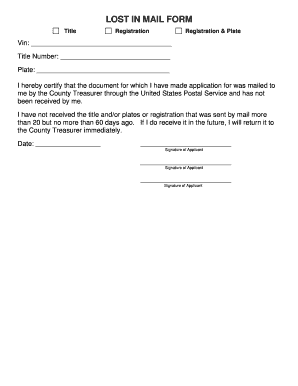 Lost in Mail Form