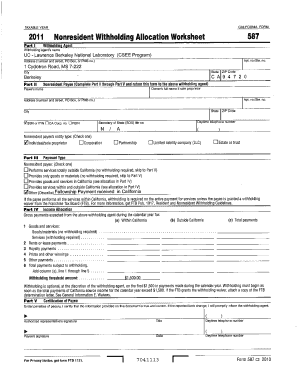 California Nonresident Withholding Allocation Worksheet