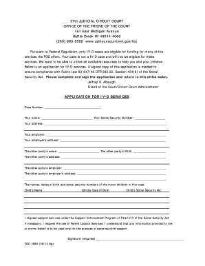 Application for IV-D Services