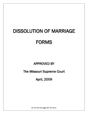 Missouri Dissolution of Marriage Forms Package