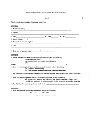 Baseline Laboratory Survey of Bacterial Stool Culture Practices