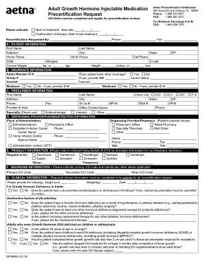 Adult Growth Hormone Injectable Medication Aetna Precertification Notification
