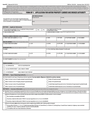 US Motor Carrier and Broker Authority Application