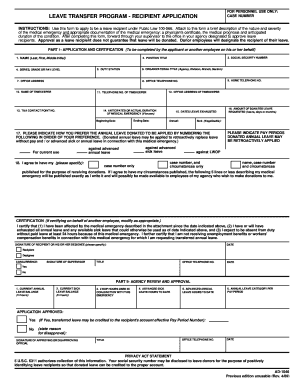 Leave Transfer Program Recipient Application