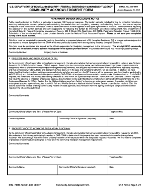 Community Acknowledgment Form