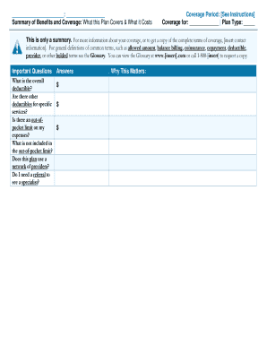 Health Insurance Summary of Benefits and Coverage