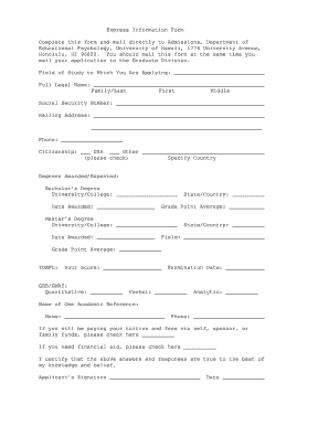 Express Information Form