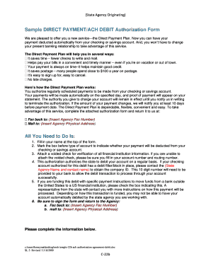 ACH Debit Authorization Form