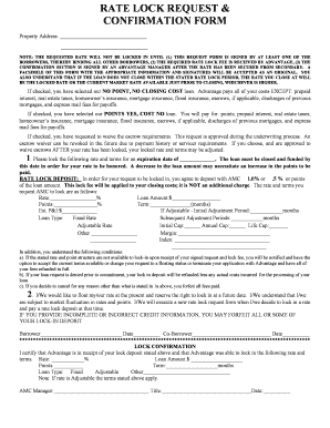 Rate Lock Request & Confirmation Form