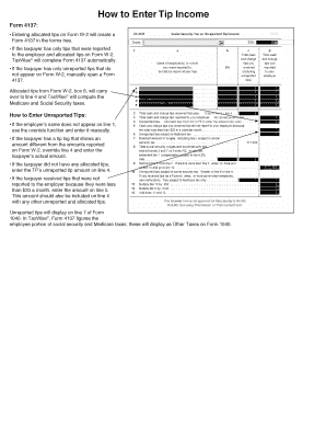 IRS Form 4137 for Tip Income