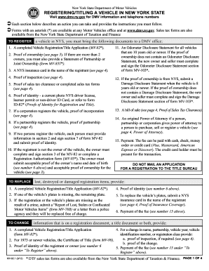 New York Vehicle Registration/Title Application