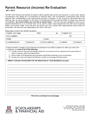 Parent Resource Re-Evaluation Form