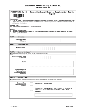 Singapore Patents Form 10