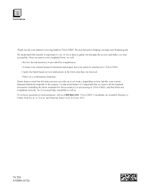 TIAA-CREF Retirement Fund Transfer Form