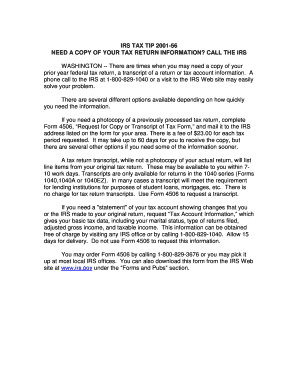 IRS Form 4506 Request
