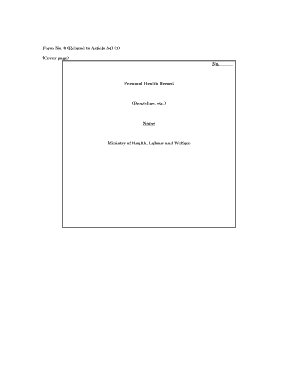 Personal Health Record Form 8