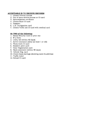 Illinois ID Verification Form