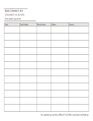Event Attendee Sign-Up Form