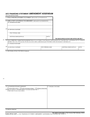 UCC Financing Statement Amendment Addendum
