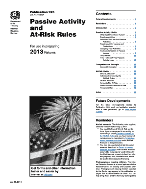 IRS Publication 925 Passive Activity and At-Risk Rules