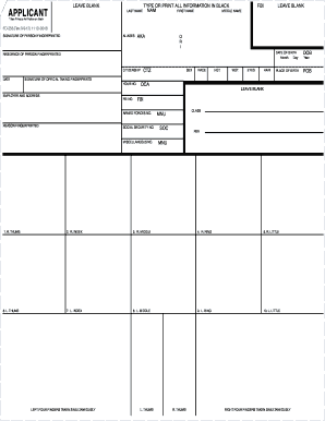 FBI Fingerprint Card FD-258