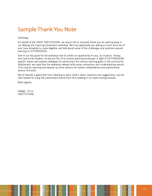 Sample Thank You Note - imls