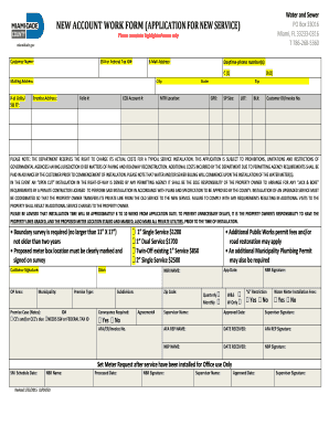 new account work form (application for new ... - Miami-Dade... - miamidade