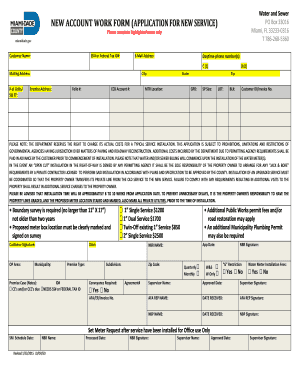 Workstatement - new account work form (application for new ... - Miami-Dade... - miamidade