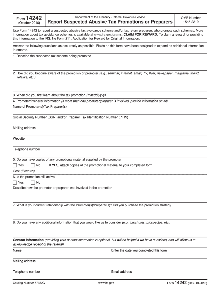 form 14242 Preview on Page 1.