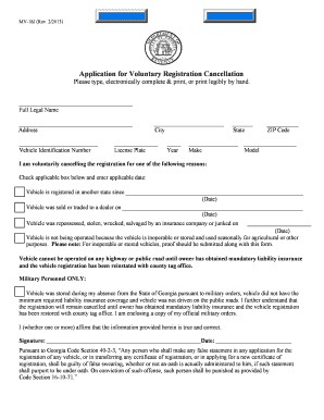 Georgia MV-18J Form
