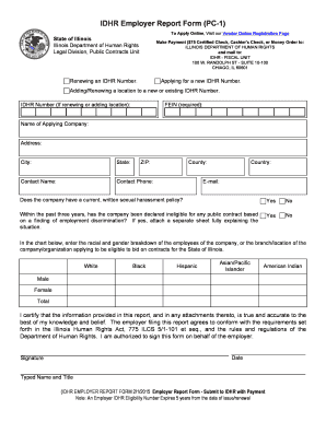 IDHR Employer Report Form
