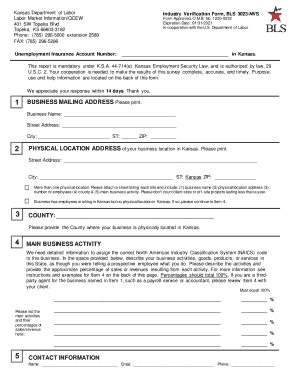 Kansas Industry Verification Form